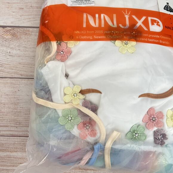 White/Rainbow Unicorn Girl Dresses Party Princess Flower Costume 13-14 Years - Picture 13 of 14